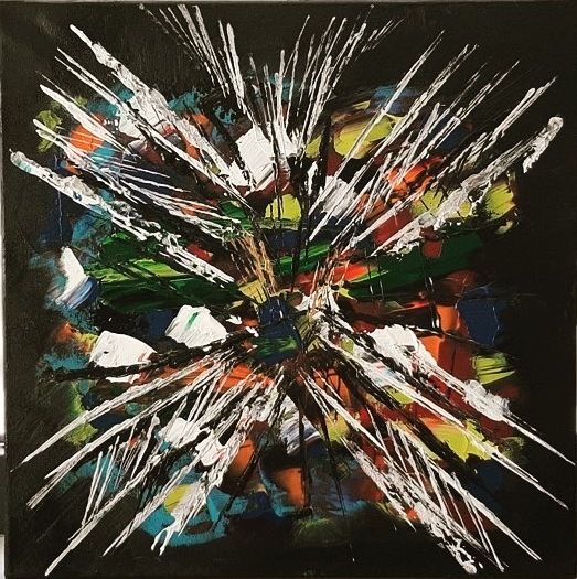 Peinture intitulée "Dark web" par Yannick William Assiedou, Œuvre d'art originale, Acrylique Monté sur Châssis