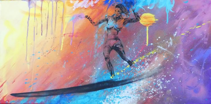 Pittura intitolato "SurfG.jpg" da Yannick Boid, Opera d'arte originale, Acrilico