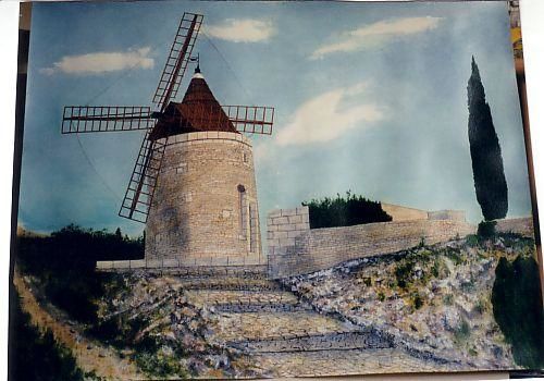 Painting titled "Moulin" by Yannik Fernandez, Original Artwork, Oil