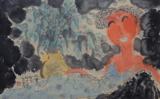 Pittura intitolato "《花间NO,1》" da Yongjun Yan, Opera d'arte originale