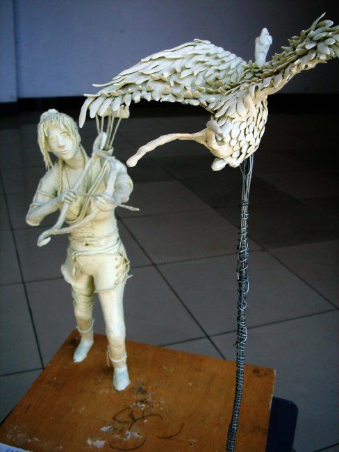 Sculpture titled "射雕" by Hai Yan Li, Original Artwork