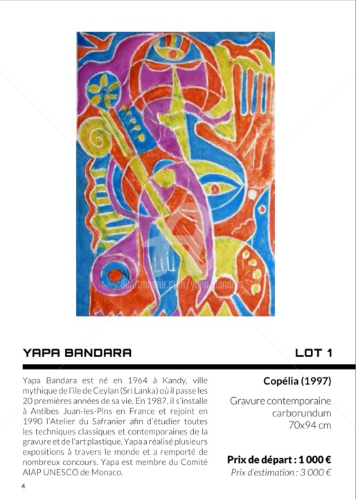 Отпечатки и Гравюры под названием "Coppélia" - Yapa Bandara, Подлинное произведение искусства, Литография Установлен на Дере…