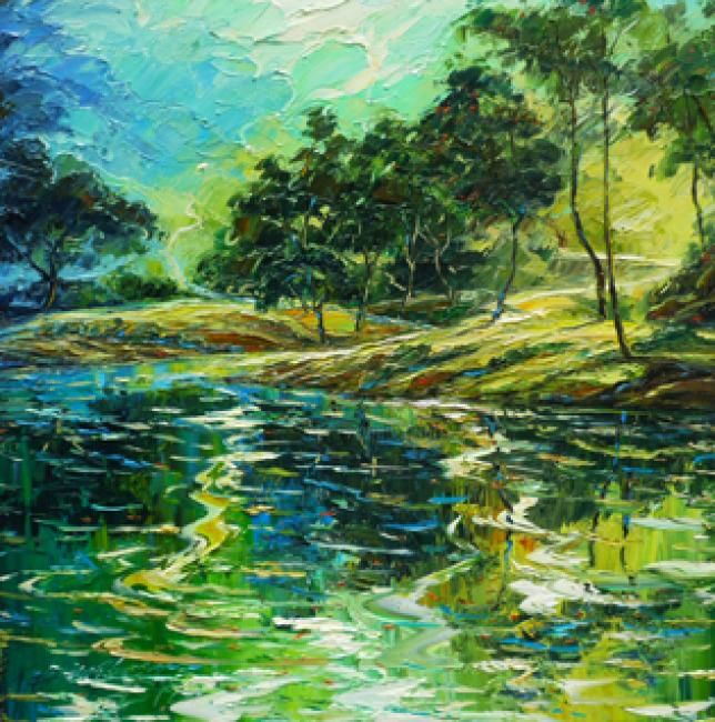 Painting titled "Cadence of Nature" by Yap Kim Boon, Original Artwork