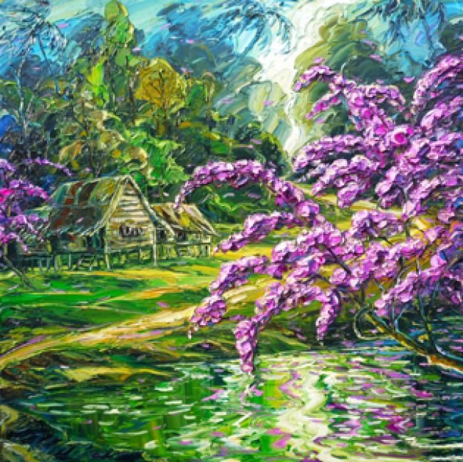 Pittura intitolato "Nature in Living Co…" da Yap Kim Boon, Opera d'arte originale