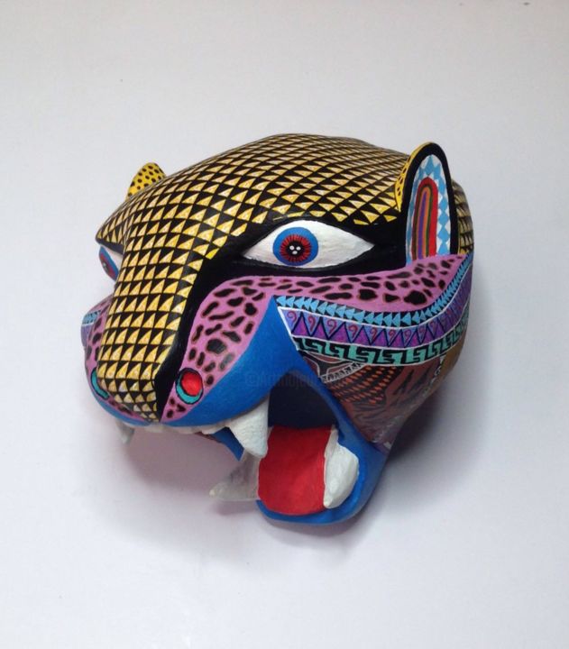 Malarstwo zatytułowany „Jaguar mask” autorstwa Yared Castro, Oryginalna praca, Akryl