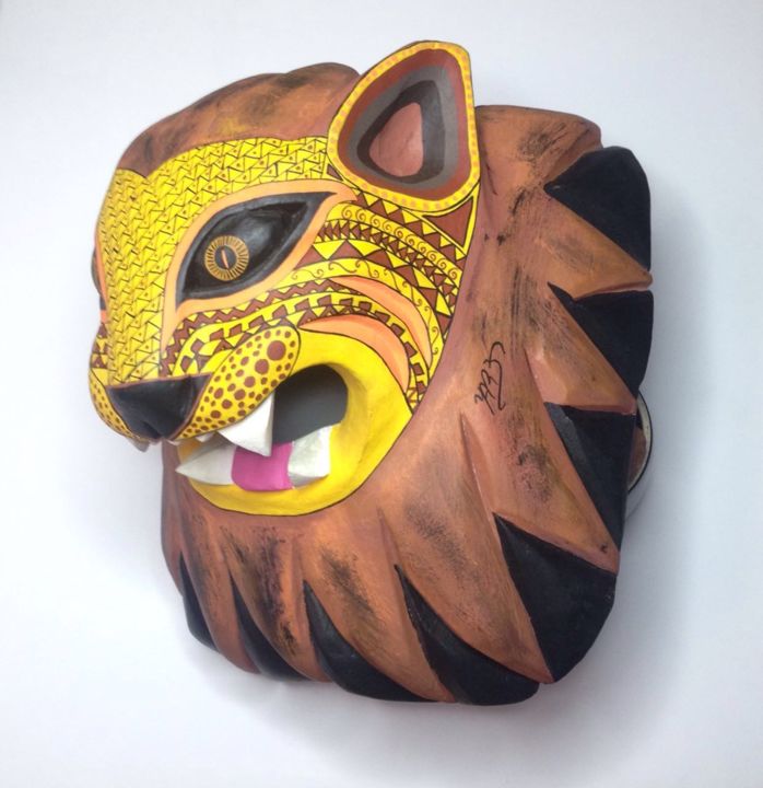 Pintura titulada "Mascara de León" por Yared Castro, Obra de arte original, Acrílico