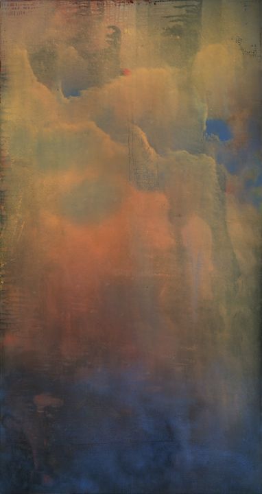 Painting titled "Simorgh Ascending" by Yari Ostovany, Original Artwork, Oil