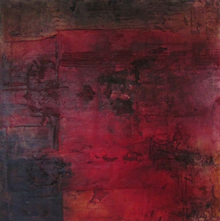 Ζωγραφική με τίτλο "Rouge en relief" από Yarka Gumy, Αυθεντικά έργα τέχνης, Μελάνι