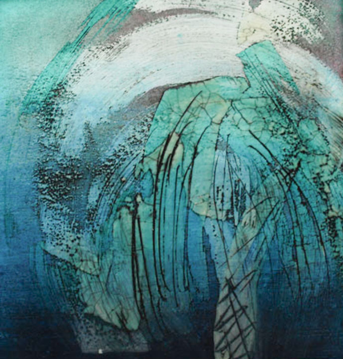 Painting titled "l-arbre-turquoise-c…" by Yarka Gumy, Original Artwork