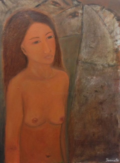 Pintura titulada "La Reflexion" por Margarita Yarmats, Obra de arte original