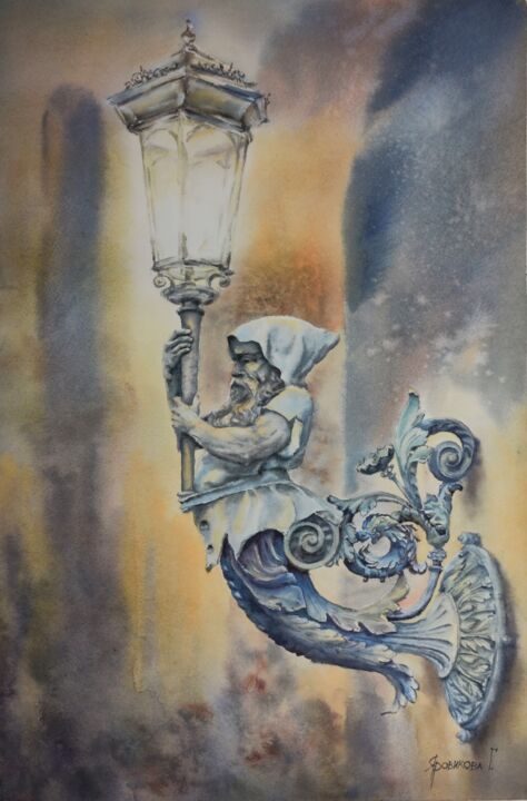 绘画 标题为“Lamplighter” 由Galina Yarovikova, 原创艺术品, 水彩