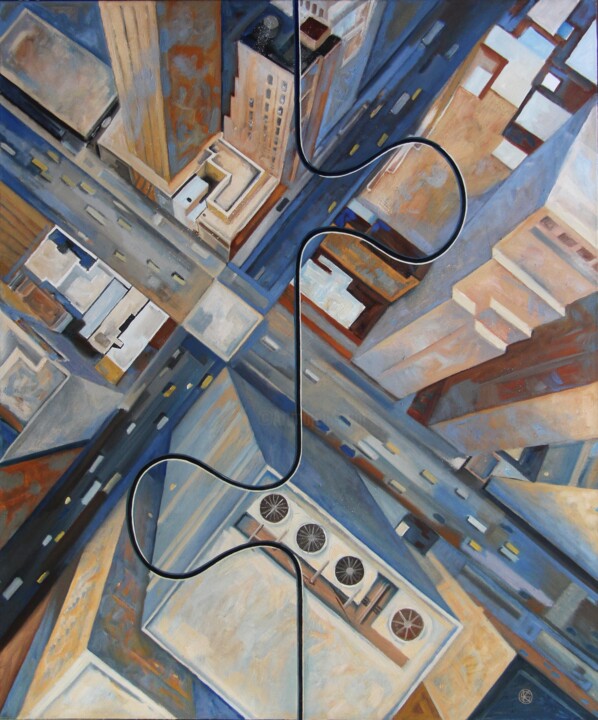 Картина под названием "Space in between 2" - Yaroslav Kurbanov, Подлинное произведение искусства, Масло
