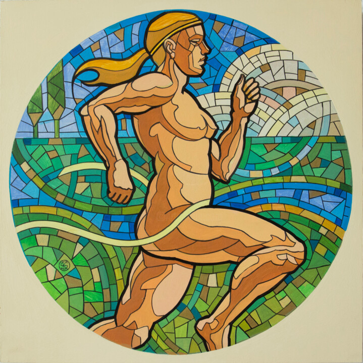 Pintura titulada ""WINNER"" por Yaroslav Kurbanov, Obra de arte original, Acrílico Montado en Panel de madera