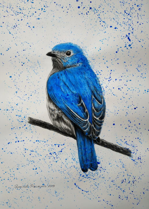 Картина под названием "Bird" - Yaroslav Teslenko, Подлинное произведение искусства, Акрил