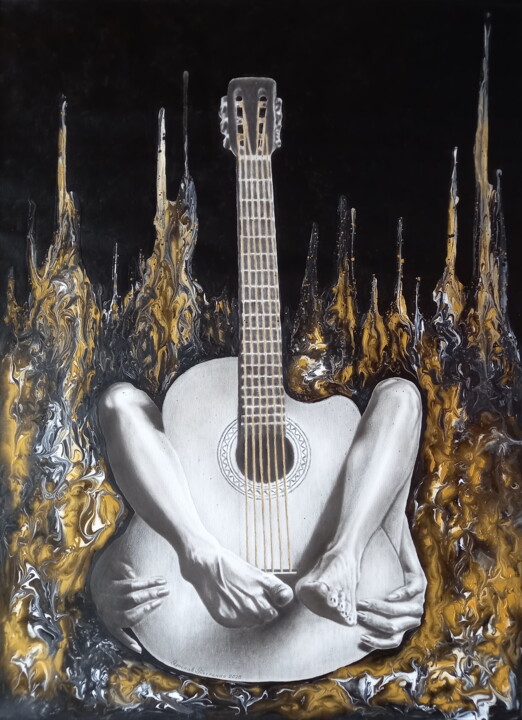 Картина под названием "Strings of the soul" - Yaroslav Teslenko, Подлинное произведение искусства, Масло