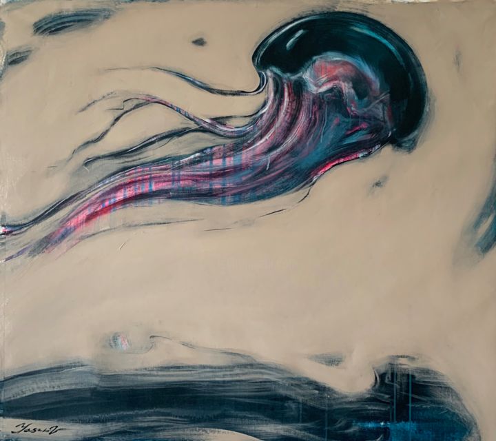 Картина под названием "Jellyfish" - Yaroslav Yasenev, Подлинное произведение искусства, Акрил