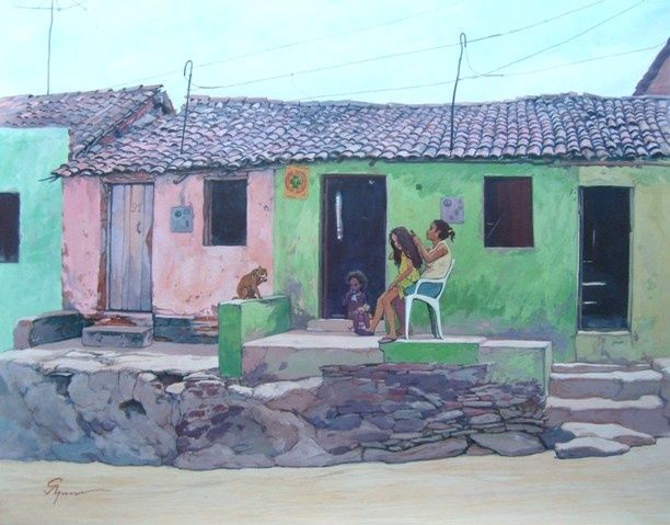Painting titled "Manhã em Caruaru" by Sergey Yarovoy, Original Artwork, Oil