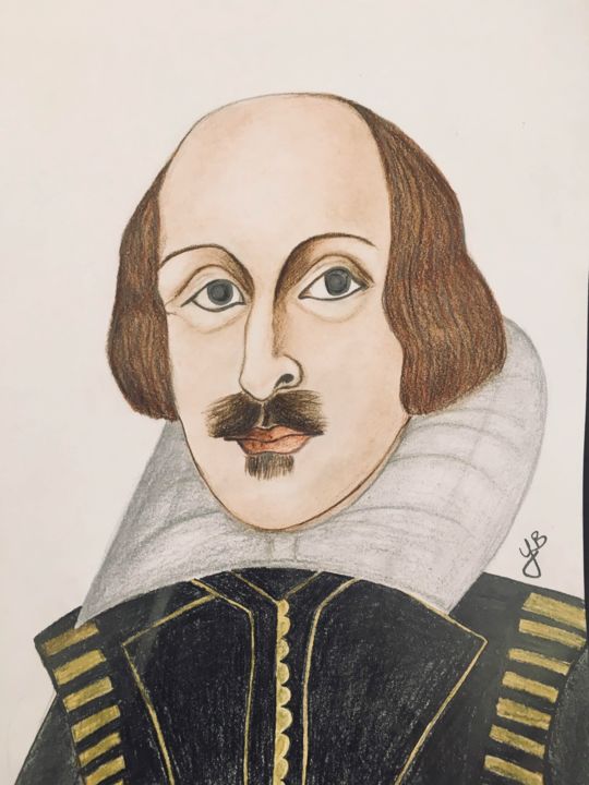 Картина под названием "William Shakespeare" - Y.B, Подлинное произведение искусства, Карандаш