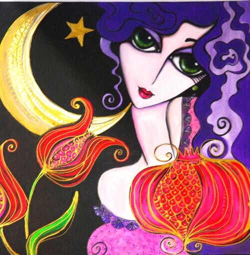 Painting titled "oriental" by Yasemin Karabenli, Original Artwork