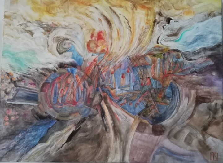 Peinture intitulée "Explosion" par Yasmina Naessens, Œuvre d'art originale, Huile