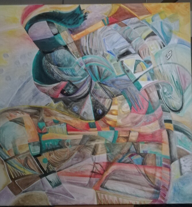 Painting titled "The knight of the l…" by Yasmina Naessens, Original Artwork, Acrylic