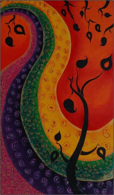Ζωγραφική με τίτλο "Alamkara" από Yasmin Modi, Αυθεντικά έργα τέχνης