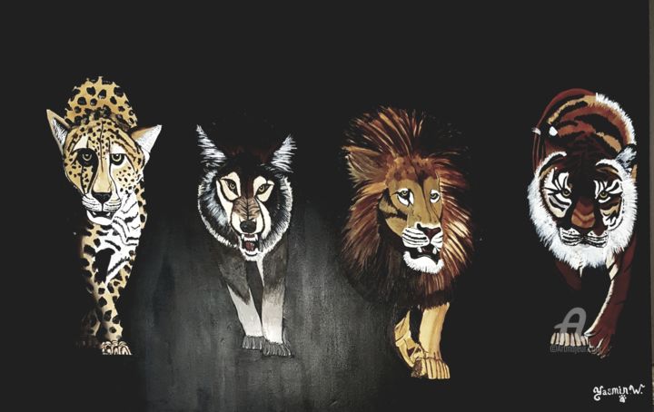 Painting titled "The Bosses of Nature" by Yasmin Wouters, Original Artwork, Acrylic