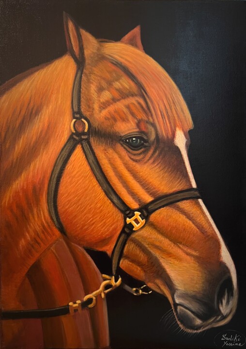 Peinture intitulée "Brown horse" par Yassine Sadiki, Œuvre d'art originale, Acrylique Monté sur Châssis en bois