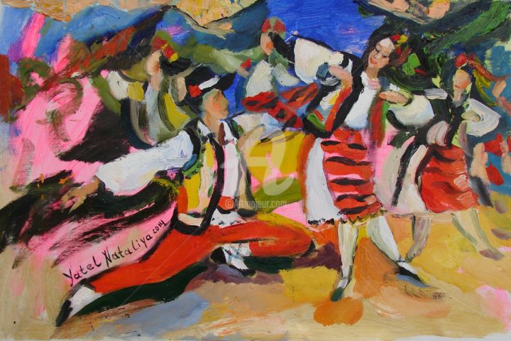 Painting titled "Dance" by Nataliya Yatel, Original Artwork, Oil
