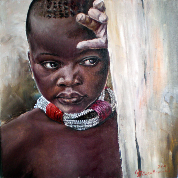 Pintura intitulada "Африка. Мальчик." por Yavorivskiy Alexander, Obras de arte originais, Óleo