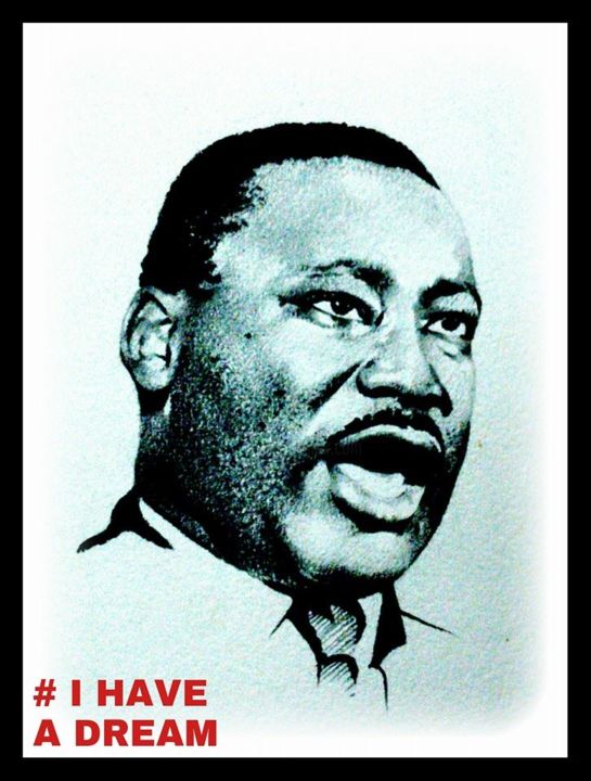 Disegno intitolato "Martin Luther King…" da Yawarth, Opera d'arte originale, Carbone