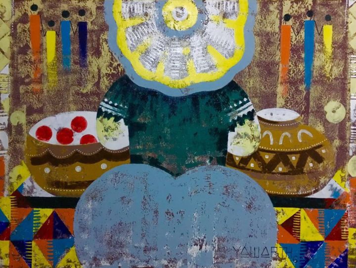 Painting titled "Obaatanpa (Good Wom…" by Yawarth, Original Artwork, Acrylic