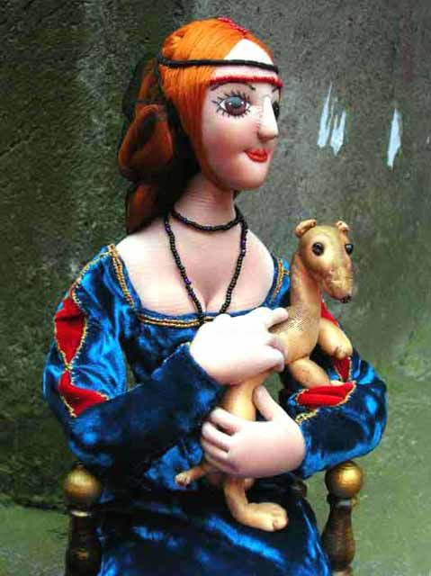 Artesanía titulada "Дама с горностаем" por Galina Grichanova, Obra de arte original
