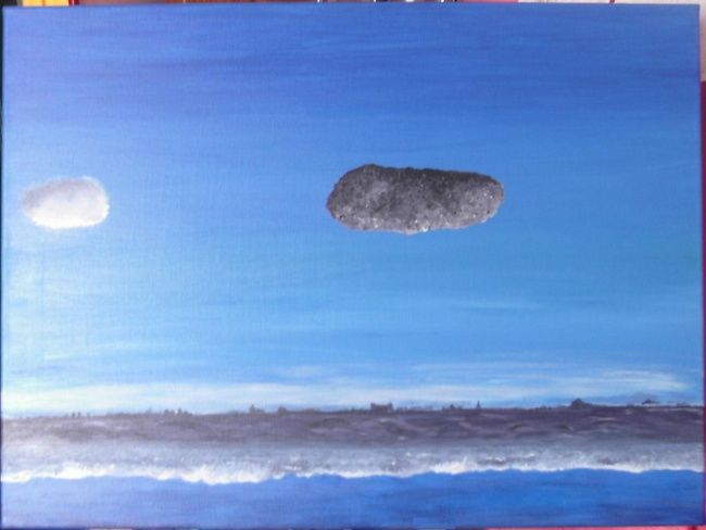 Painting titled "Le faux Magritte" by Star Ship, Original Artwork
