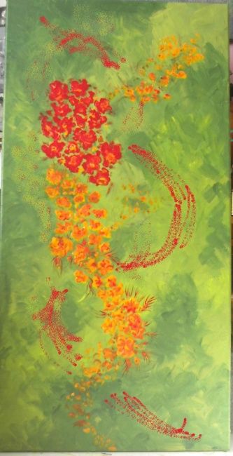 Painting titled "Floralies" by Star Ship, Original Artwork