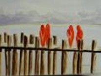 Peinture intitulée "Birmanes sur le pont" par Ycrina, Œuvre d'art originale