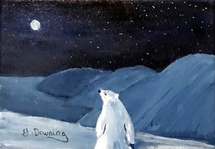 Painting titled "Poussières d'étoiles" by Yves Downing, Original Artwork, Acrylic