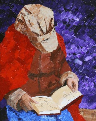 Peinture intitulée "La liseuse" par Yves Downing, Œuvre d'art originale, Acrylique Monté sur Châssis en bois