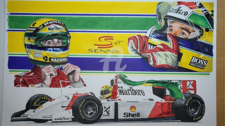 Drawing titled "Senna" by Dessinludo, Original Artwork, Pencil