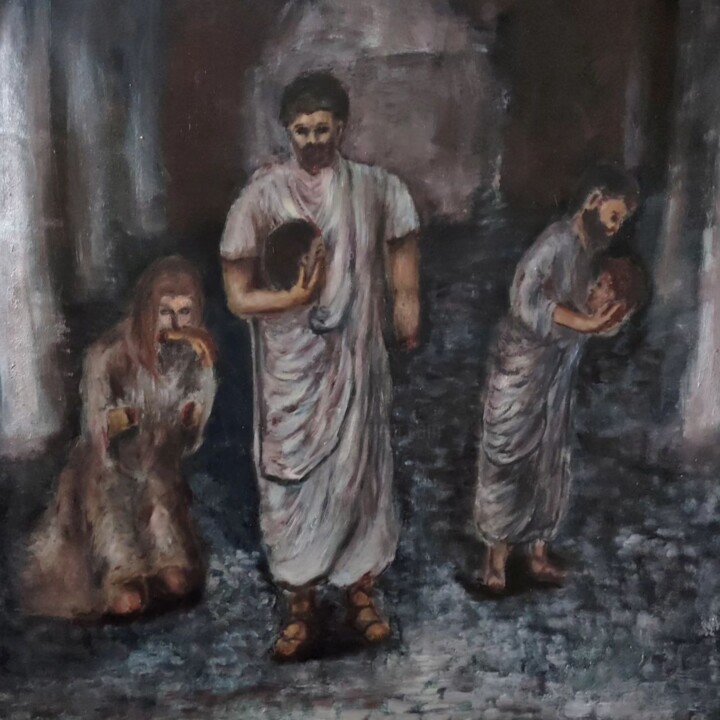 Schilderij getiteld "Titus Andronicus" door Yehor Bulbak, Origineel Kunstwerk, Olie