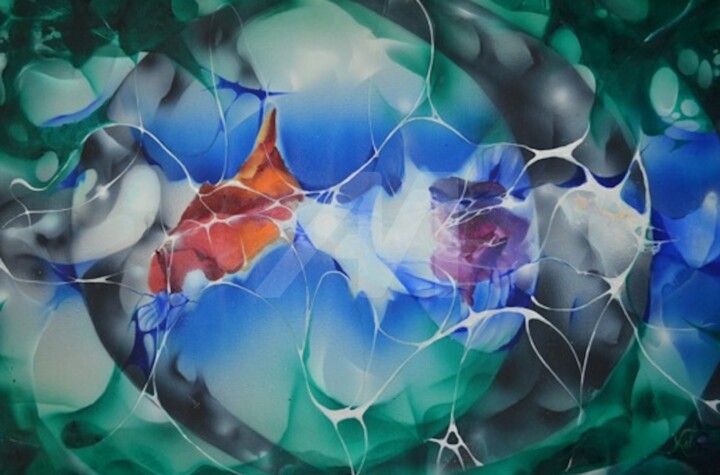 Painting titled "Aquaffiance" by Yekaterina Mitrofanova, Original Art, Oil
