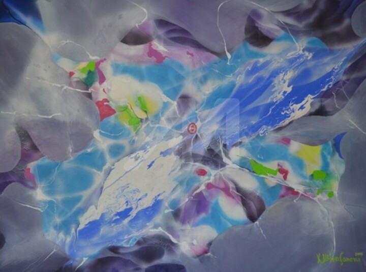 Painting titled "Spring Meditation" by Yekaterina Mitrofanova, Original Art, Oil