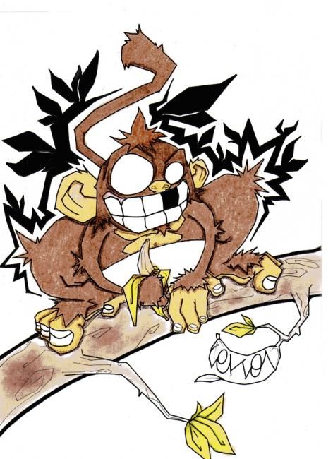 Drawing titled "monkeyz" by Yeko, Original Artwork, Other