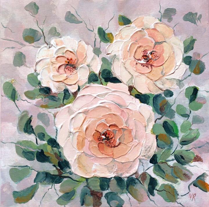 Pintura titulada "Roses" por Yelena Rybalkina, Obra de arte original, Acrílico Montado en Bastidor de camilla de madera