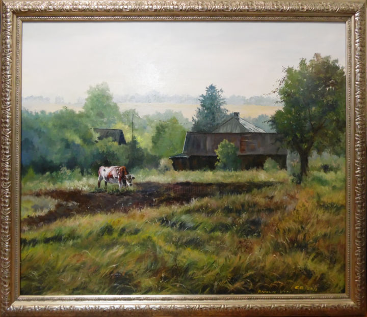 Painting titled "Wet morning" by Yelena Vyazemskaya, Original Artwork, Oil