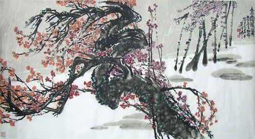 Painting titled "《赤霞雄姿》" by Ye Liu, Original Artwork, Oil