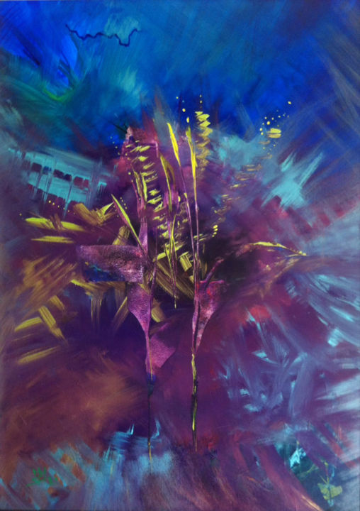 Malerei mit dem Titel "instead of flowers" von Yensen, Original-Kunstwerk, Acryl