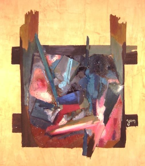 Peinture intitulée "La case de tatie go…" par Jean-Bernard Ortelli, Œuvre d'art originale,