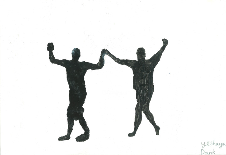 Malerei mit dem Titel "dancing shadow" von Yeshaya Dank, Original-Kunstwerk, Aquarell