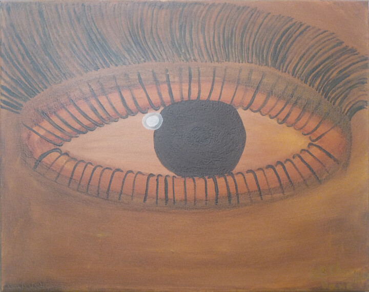 Malerei mit dem Titel "eagle eye" von Yeshaya Dank, Original-Kunstwerk, Aquarell